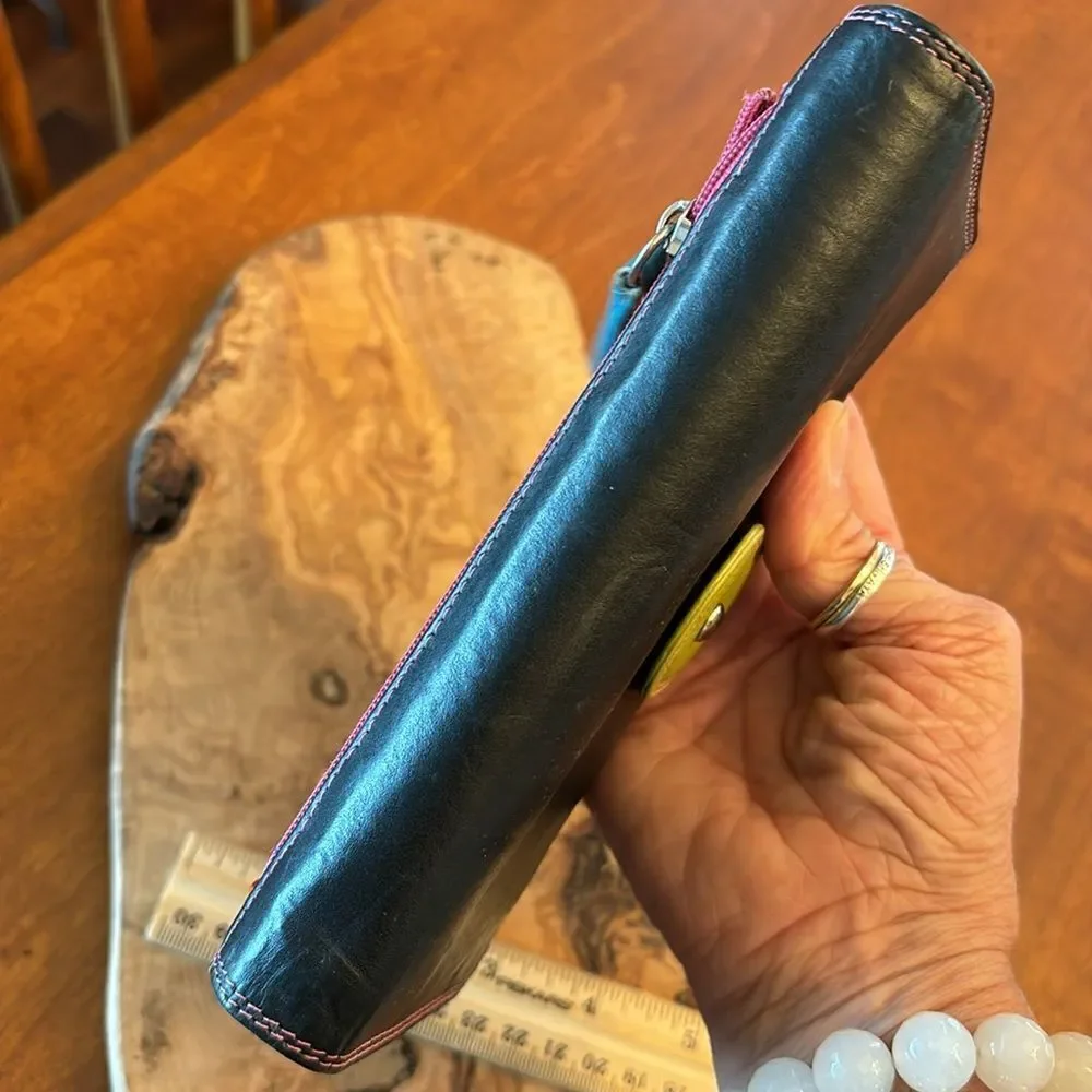 Leather Color Block Wallet - Picture 7 of 8